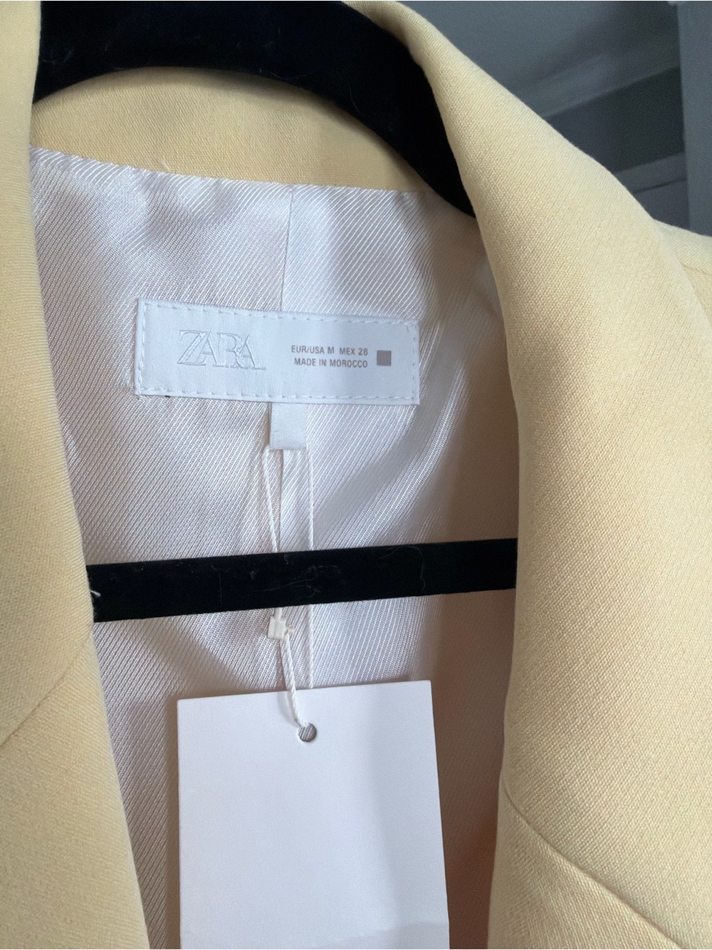 Zara Pastel Yellow Double-Breasted Blazer - Picture 2 of 5